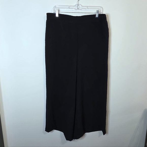 Adrianna Papell Black Pull-on Elastic Waist Cropped Capri Goucho Pants Size XL - Picture 1 of 10